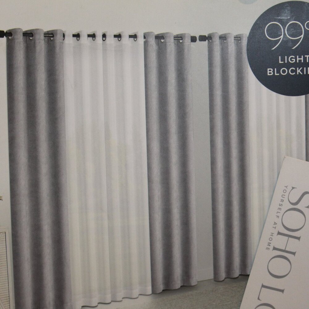 SOHO LOFT BLACK OUT CURTAINS WITH METAL GROMMETS, BRAND NEW